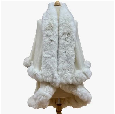 Fur Trimmed Cape w/ Collar